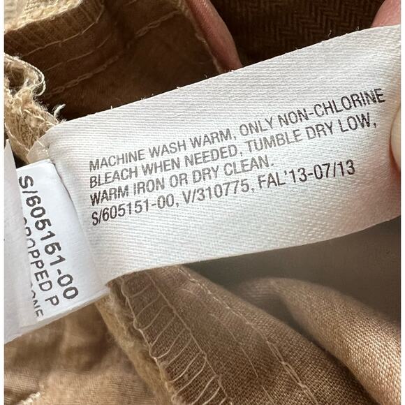 Gap Slim Cropped Khaki Brown Herringbone Pants Size 12 - Picture 6 of 9